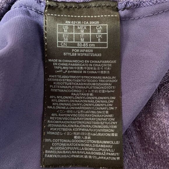 Guess Blue Sheer Back Top Sz M - Picture 6 of 7